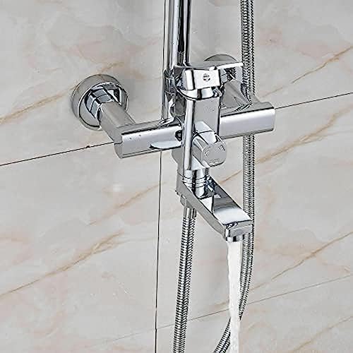 TECKI Rainfall Shower Faucet System with Handheld and Wall-mounted Mixer Set