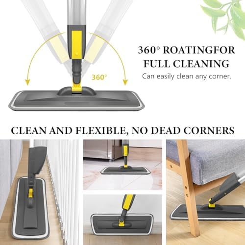 NileHome Spray Mop with 3 Washable Pads and 400 ml Refill Bottle