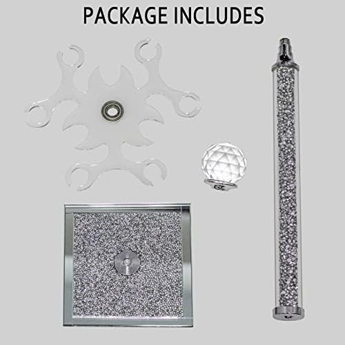 HMRCYTE Crystal Wine Glass Holder 6 Hook Silver Freestanding