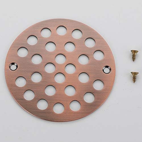 4-Inch Screw-in Shower Strainer Drain Cover Replacement Antique Copper