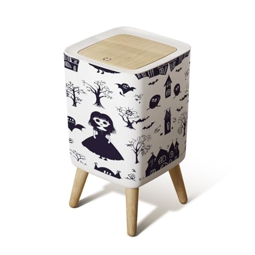 Small Trash Can with Lid 26 Gallon Gothic Design