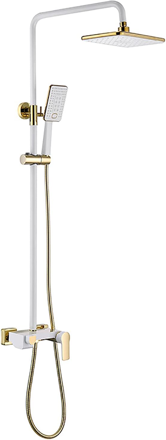 White Waterfall Shower System with Handheld Combo Set