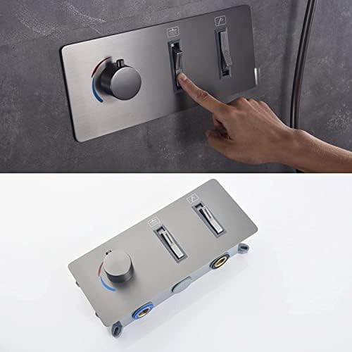 White Wall Mounted Shower System with Rain and Handheld Heads 1
