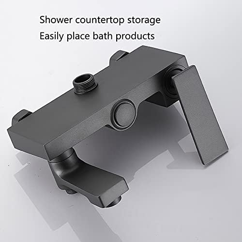 Gray Brass Rain Shower Combo Set with 3 Mode Handheld