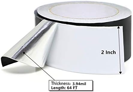MISSYOUNG 2 x 64ft Aluminum Foil Tape High Temp Heavy Duty HVAC Sealing