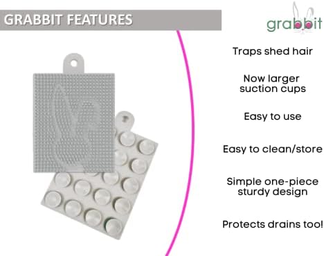 GRABBIT Hair Catcher Wall-Mounted Hair Trap for Shower