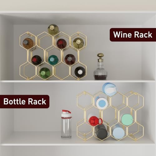 Buruis 14-Bottle Tabletop Wine Rack Gold 1