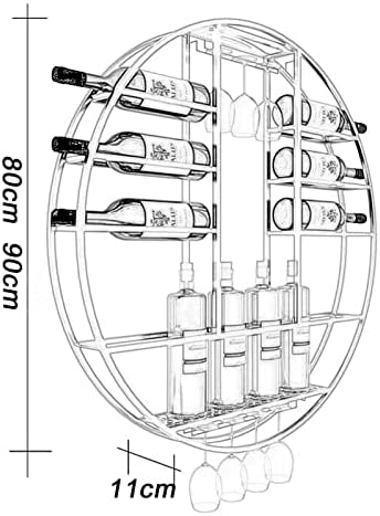 ZJDYDY Wall-Mounted Wine Rack Black 80x11x80cm