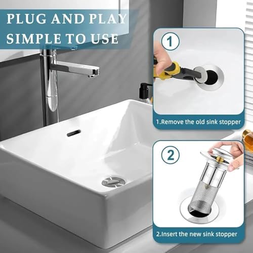 Stainless Steel Pop-Up Drain Strainer for Bathroom Sink