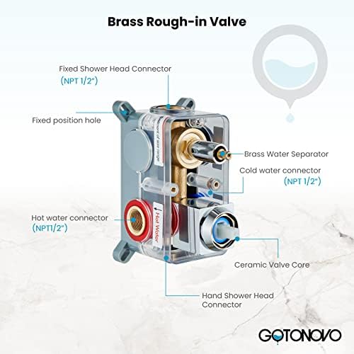 gotonovo Chrome Polished Ceiling Mount Shower Faucet Set