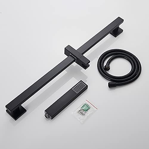 Brass Rain Shower Faucet Set with Adjustable Rod and Handheld Shower