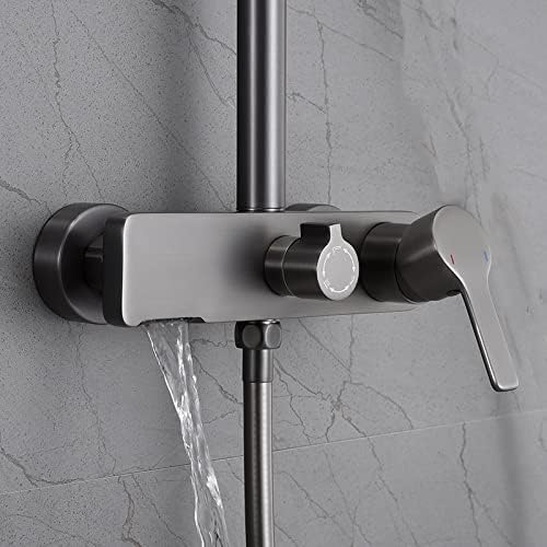 uhyOHF Rain Shower System Set with Adjustable Handle and Handheld Shower