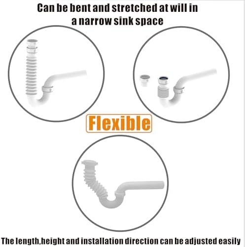 Variimage Flexible P Trap for Bathroom Sink Drain Kit