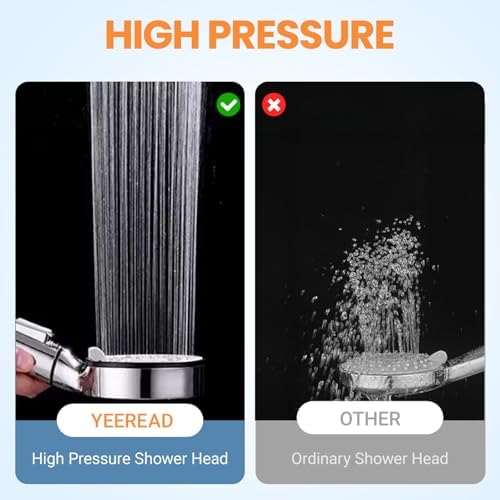 YEEREAD 5 Inch Chrome Shower Head with 5 Spray Modes