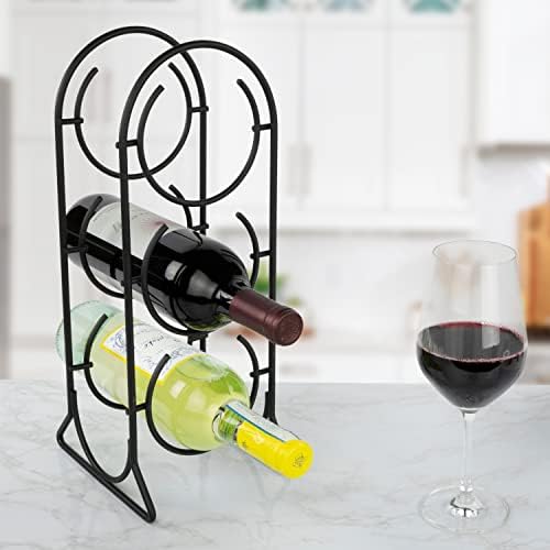 Spectrum 3-Bottle Horseshoe Wine Rack Black