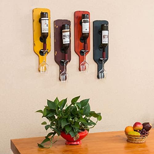 KINTEOK Wall Mounted Wine Rack with Glass Holder