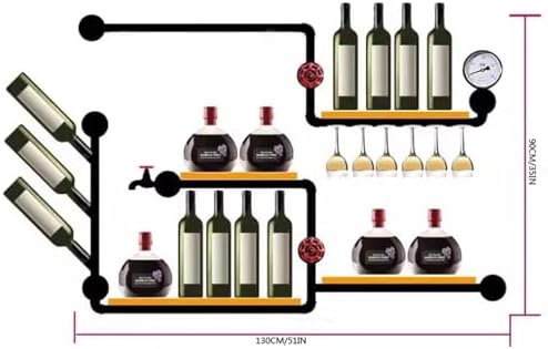 GRFIT Wall-Mounted Wine Rack Industrial Style