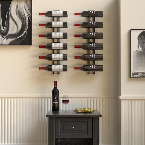 J JACKCUBE DESIGN Wall-Mounted Wine Rack for 12 Bottles 1