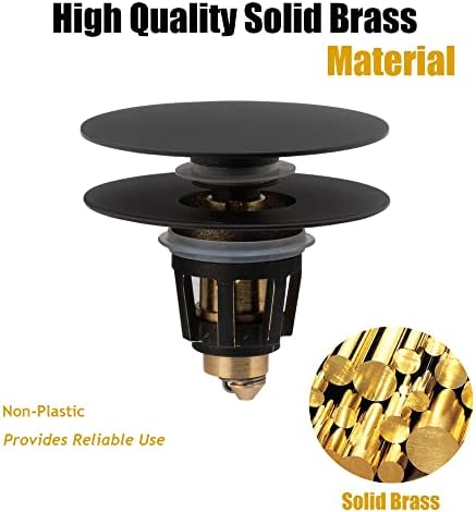 Artiwell Universal Sink Drain Stopper - Matt Black