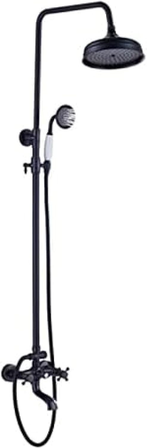TECKI Dual Handle Bath Shower Trim System Black Brass