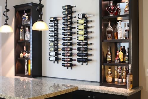 Ultra Wine Racks Wall-Mounted Label-Out Wine Racks 18 Bottles Matte Black