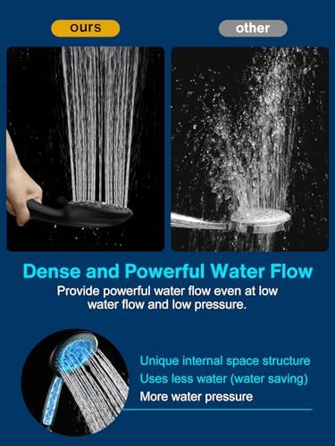 Cobbe 48-Setting 3-Way Shower Head Combo - Black