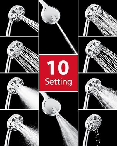GRICH Dual High Pressure Shower Head with 10 Modes and Handheld Spray Combo