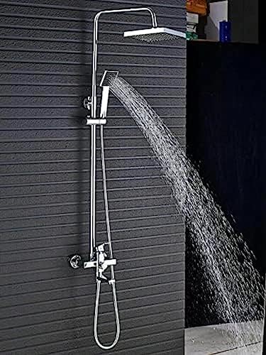 TECKI Rainfall Shower Faucet System with Handheld and Wall-mounted Mixer Set