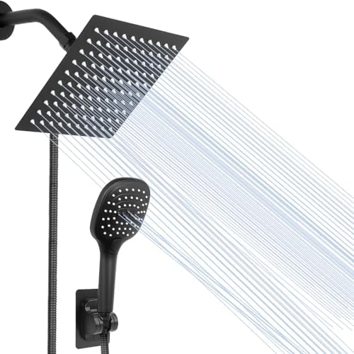 NearMoon Shower Head with 3 Settings and 5ft Hose - Matte Black