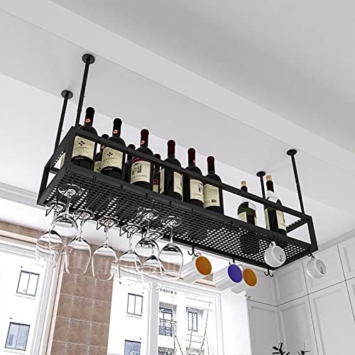ZJDYDY Wall-Mounted Wine Rack with Glass Holder Adjustable Height