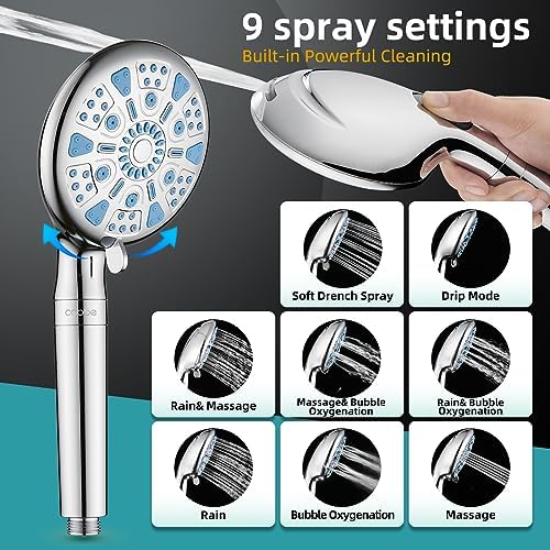 Cobbe 12 Inch All Metal 3-Way Rain Shower Head Combo