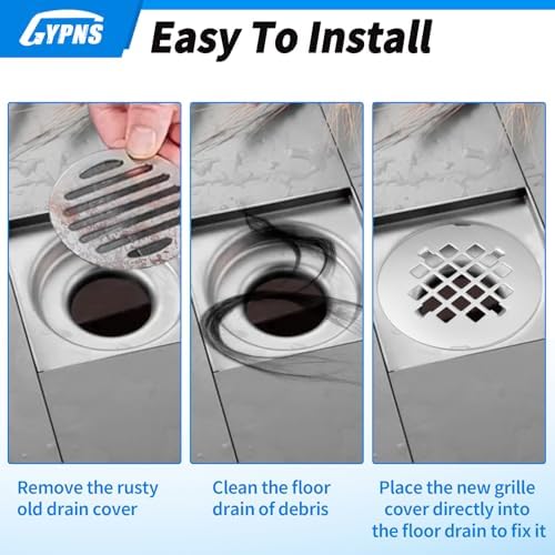 GYPNS Chrome Shower Drain Cover 4-14 Inch Round 2 Pack