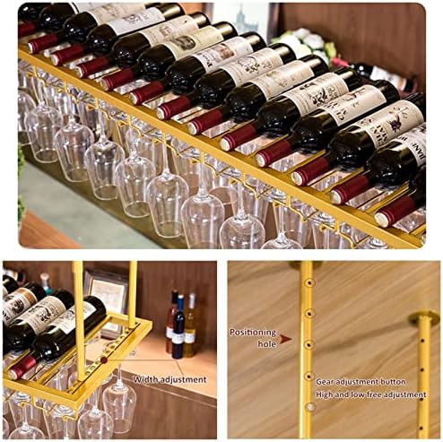 Pimex Gold Ceiling Wine Rack with Adjustable Height