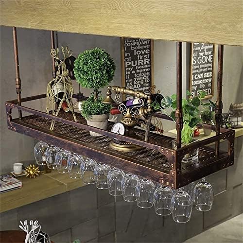 Adjustable Ceiling Wine Glass Rack - Black Metal Wall-Mounted Holder 1