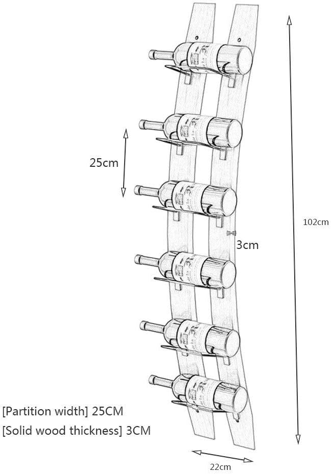 Wall Mounted Wine Rack with 6 Bottle Capacity