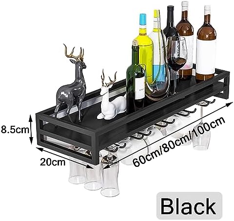 SDdPulse Wall Mount Floating Wine Rack - 6080100cm BlackWhiteGold