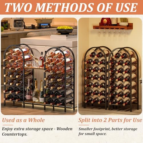 X-cosrack 40 Bottle Wine Rack with 2 Wooden Desks