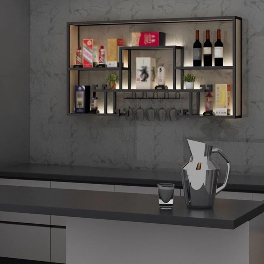 Industrial Wine Racks Wall Mounted for Home Bar Display