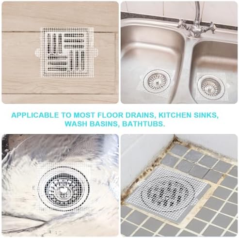 25pcs Shower Hair Catcher Mesh Sticker for Drain Cover