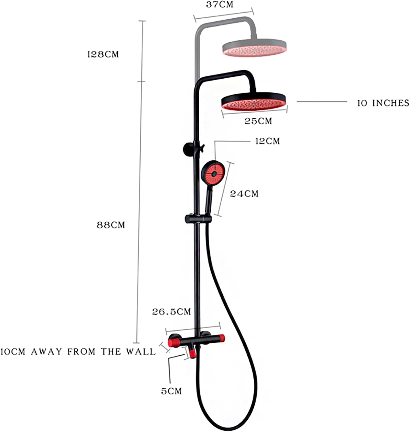 8 Inch Rain Shower System with 3 Modes 1