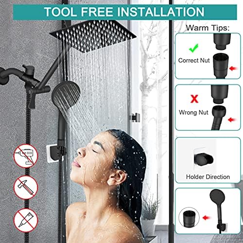 Tudoccy Handheld Shower Head Combo with 11 Arm and 9 Spray Settings