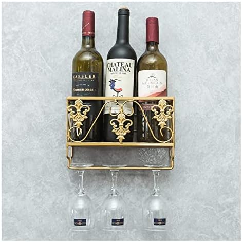 ALDEPO Wall-Mounted Wine Rack with Gold Organizer