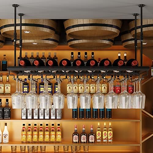 Adjustable Iron Wine Rack with Safety Slot for Bars and Kitchens