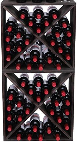 FDHUIJIA 48-Bottle Solid Wood Wine Rack