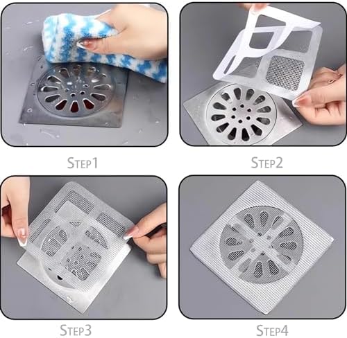 GYLCTOM Shower Drain Hair Catcher - 100PC Disposable Flat Mesh Sticker