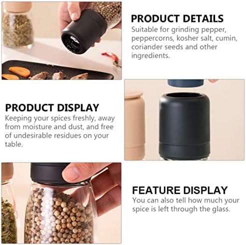 Alipis 304 Stainless Steel Glass Pepper Salt Shaker Set