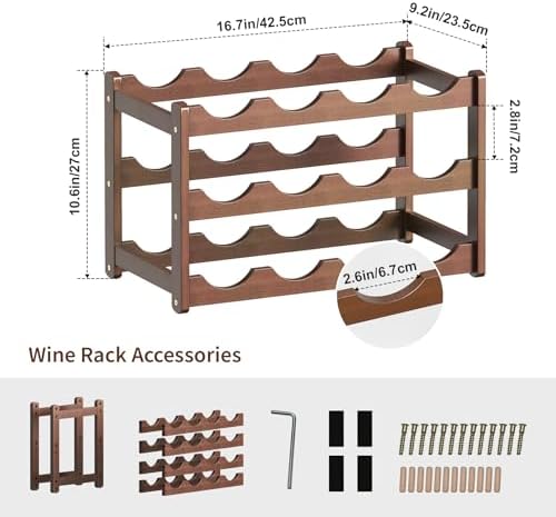 CAMOAT 3-Tier Bamboo Wine Rack Organizer