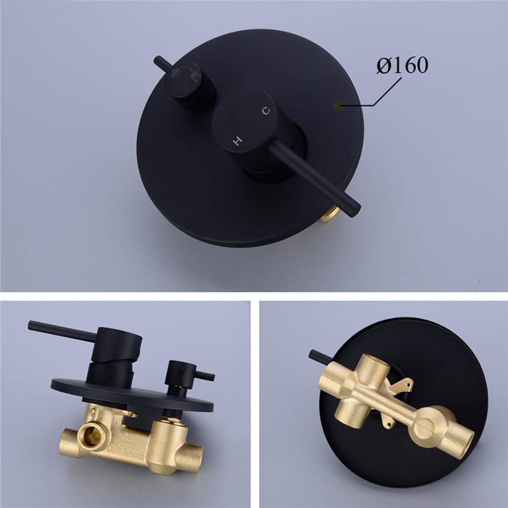 Luxury Brass Black Ceiling Mounted Shower System with Rainfall and Handheld Heads