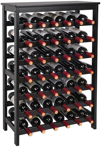 VASMIA 42-Bottle Bamboo Wine Rack 7-Tier Freestanding Floor