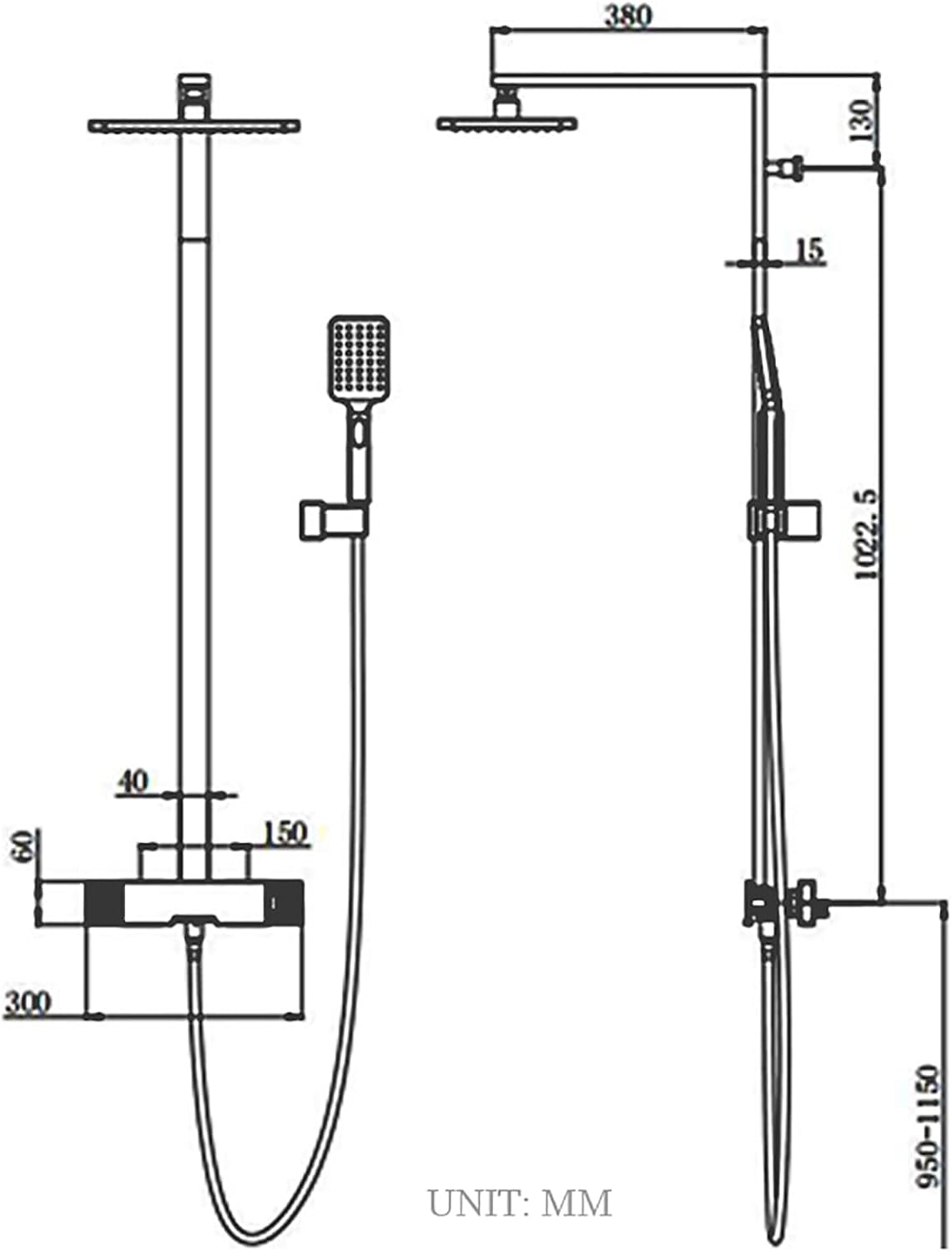 Thermostatic Shower System with Air Boost and 3 Spray Modes
